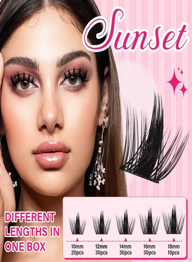 برو لاش بيوتي مانجا لاش كلاسترز، كاليفورنيا صن سيت لاش كلاسترز، وصلات رموش مختلطة 10-18، قابلة لإعادة الاستخدام ومريحة (صن سيت، 10-18 مختلط) - Image 4